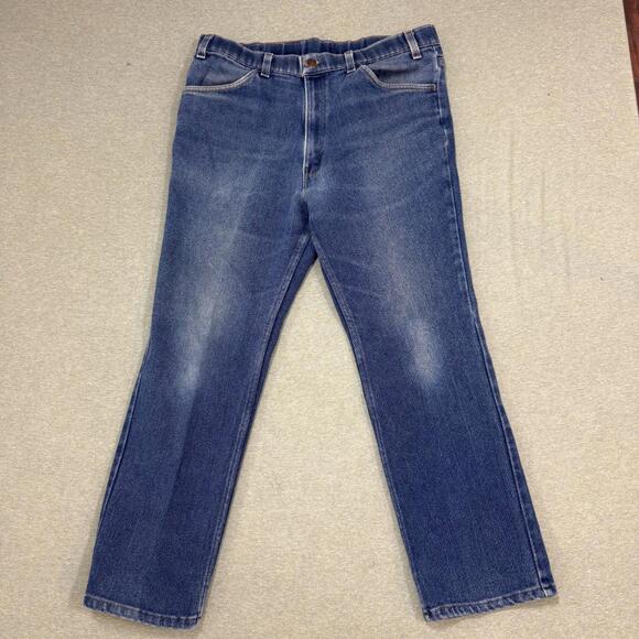 Levi's Denim - Vintage Levi's Action Jeans Straight Fit Blue Mens 34W 28L Brown‎ Tab
